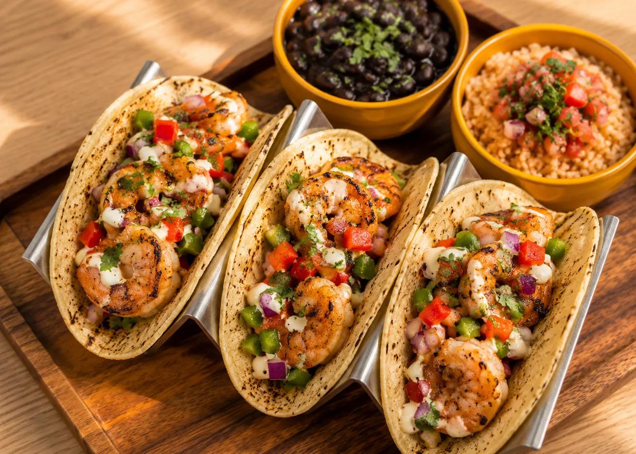 Popular item de Latin on Ocean Drive: GRILLED SHRIMP TACOS